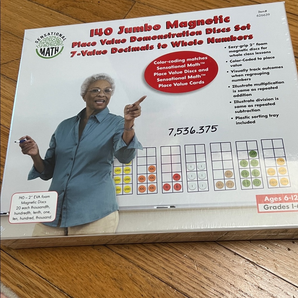 NEW Sensational Math 140 Jumbo Magnetic place value Discs Set